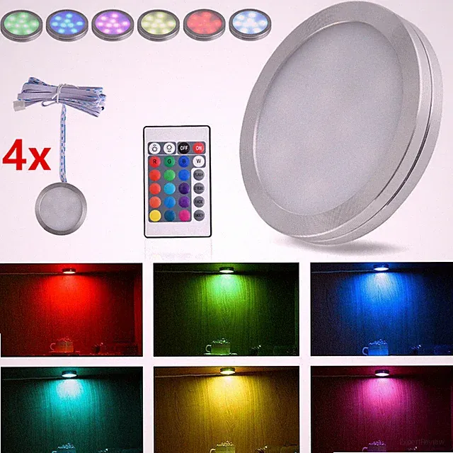 LED RGB Unterbauleuchten Schrank- Regal- Vitrinenleuchte Möbelbeleuchtung Remote