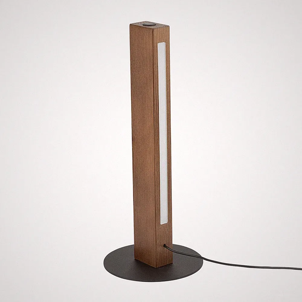 LED Tischlampe Holz Schwarz Nuss Skandinavisch 41,5 cm 3000 K Wohnzimmer Leuchte