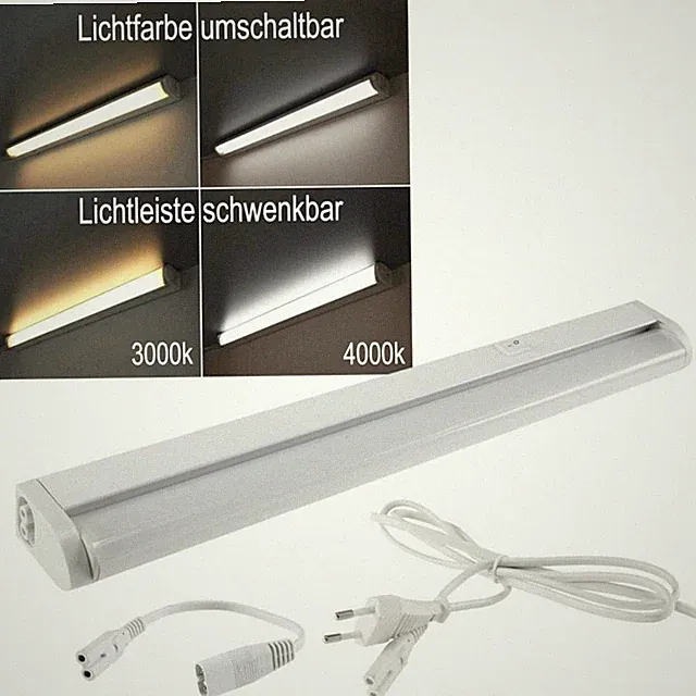 LED Unterbau-Leuchte schwenkbar 230 V Farbe einstellbar Küchen-Möbel-Lampe Küche
