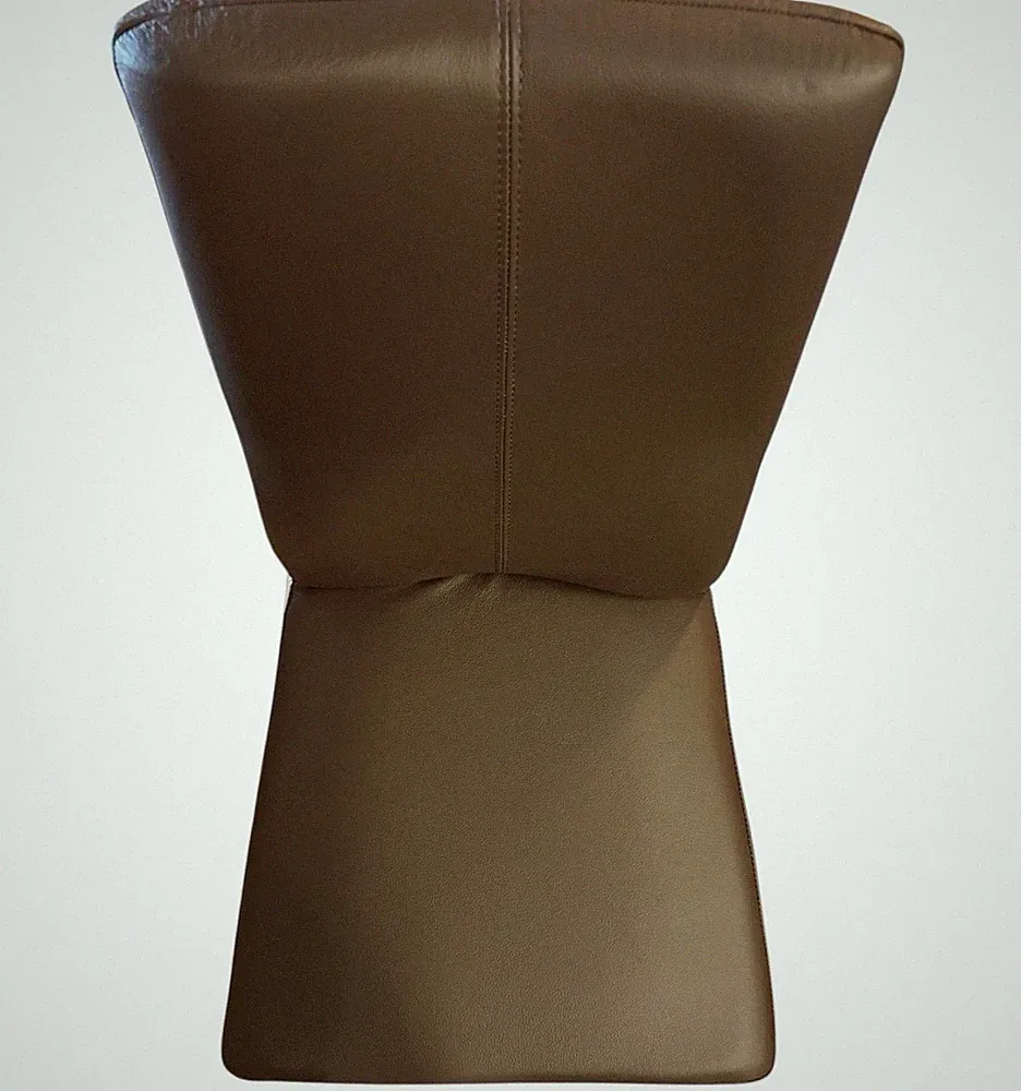 Leder-Polsterstuhl braun, Leder, Eichenholz, 2 Stück von G+K