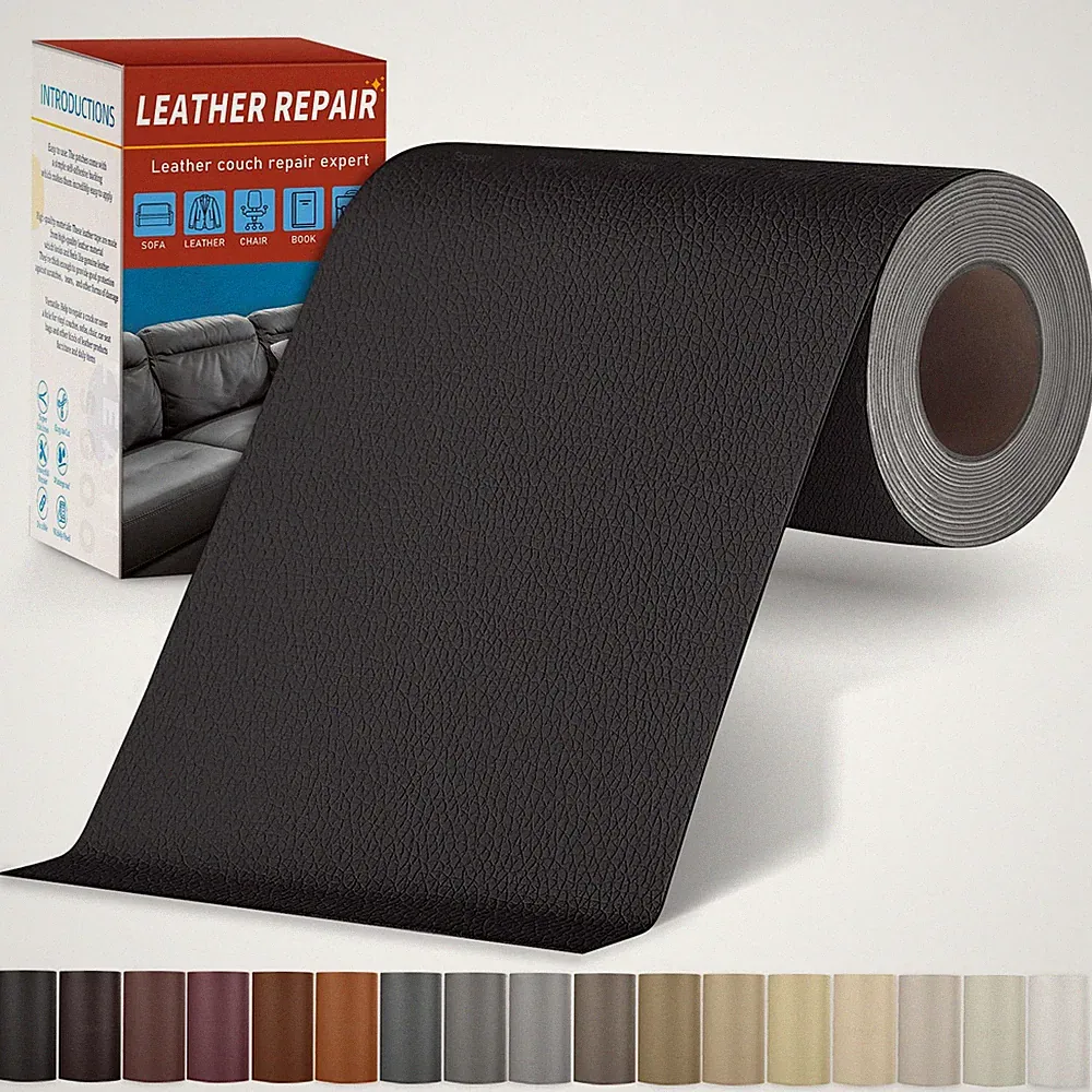 Leder Reparaturset Kunstleder Flicken Patch Möbel Autositze Sofa Schwarz 200cm
