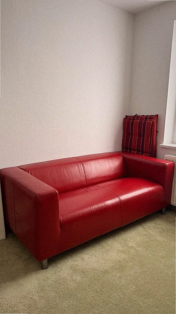 Leder Sofa In Rot Kunstleder Zweisitzer