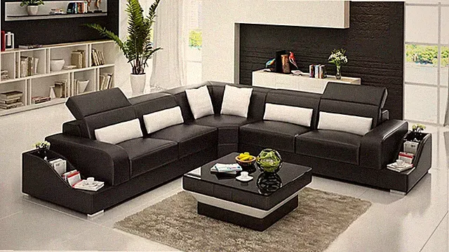 Ledersofa Couchen Design Wohnzimmer Günstige Polster Möbel Sitzgarnitur Sofa Neu