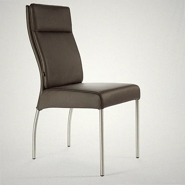 Lederstuhl Gatto Echtes Rindsleder | Besucher Esszimmer Edelstahl Stühle Braun