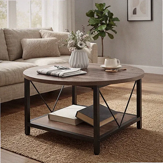 Leichter Couchtisch im Industriestil 80 cm - perfekt für Zuhause oder Büro