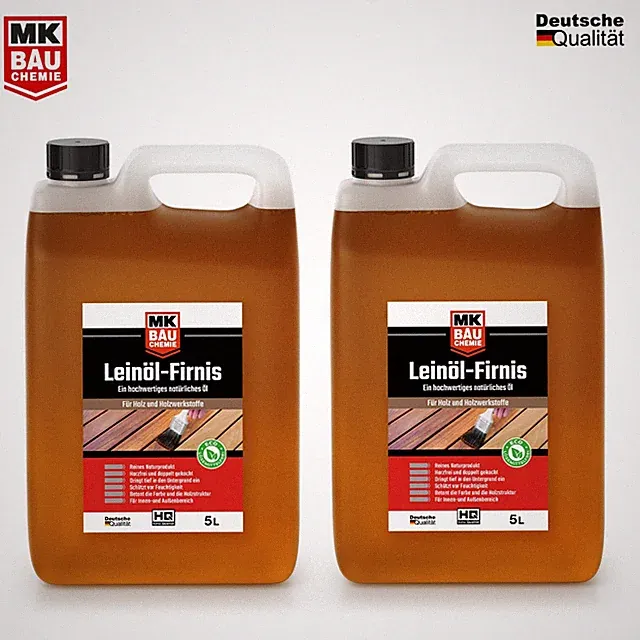 LEINÖL FIRNIS 10L Holzöl Leinölfirnis Holz Möbel Lasur NATUR Holzschutz Harzfrei