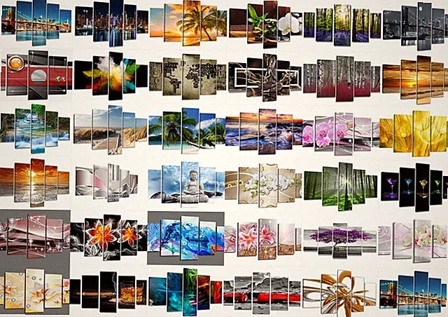 LEINWAND WANDBILDER VERSCHIEDENE BILDER MOTIVE 200 X 100 CM FÜNFTEILIG 1580 C1