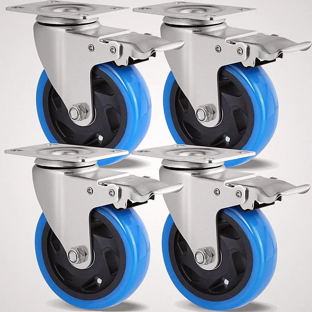 Lenkrollen 100mm 4er Set mit Bremse Schwerlast 600kg Möbel Transport