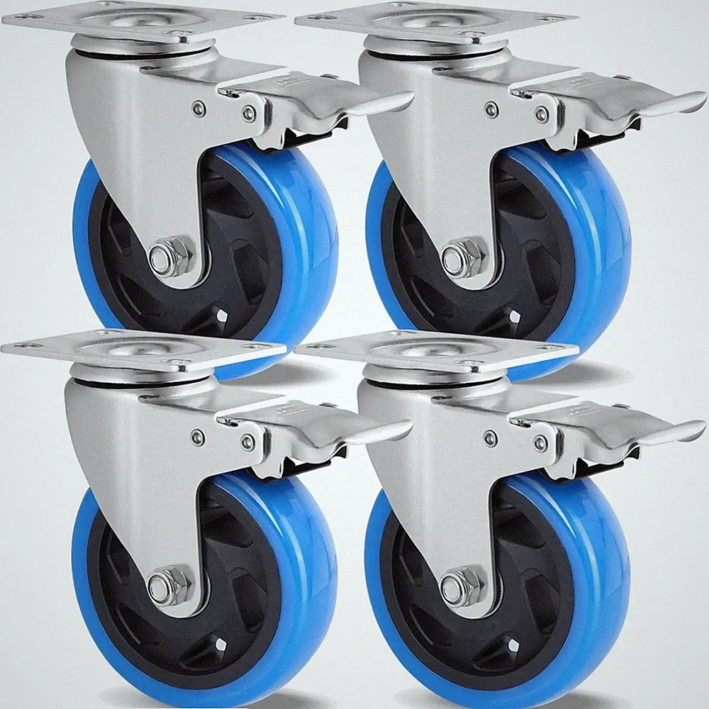 Lenkrollen 100mm mit Bremse Schwerlastrollen 600kg Möbel Transport Rollen