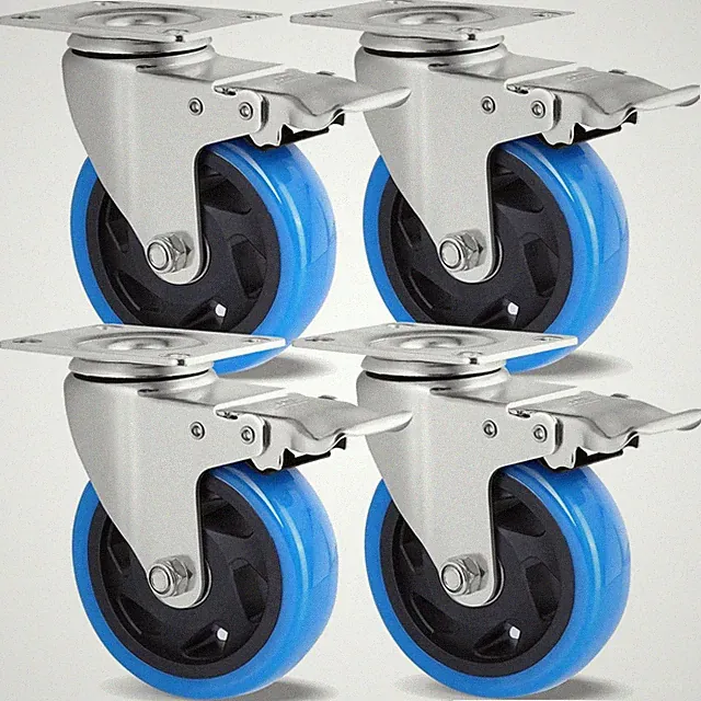 Lenkrollen 100mm mit Bremse Schwerlastrollen Transportrollen Möbel Rollen
