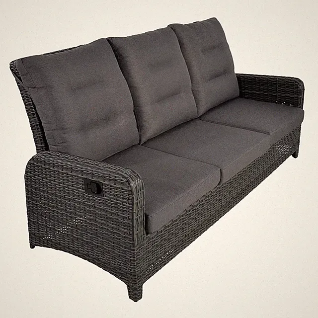 Lesli Living 3er Loungesofa Loungebank Soho Forte grau-anthrazit Loungegruppe