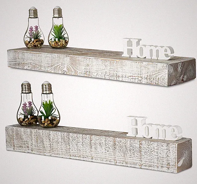 levandeo Wandregal Holz Massiv 6 Größen Shabby Chic Wandboard Regal Vintage Bord