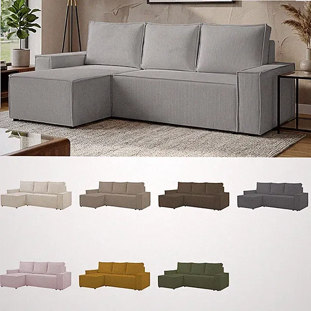 Levano Ecksofa L-Form mit Schlaffunktion - Bettkasten - Schlafcouch - Eckcouch