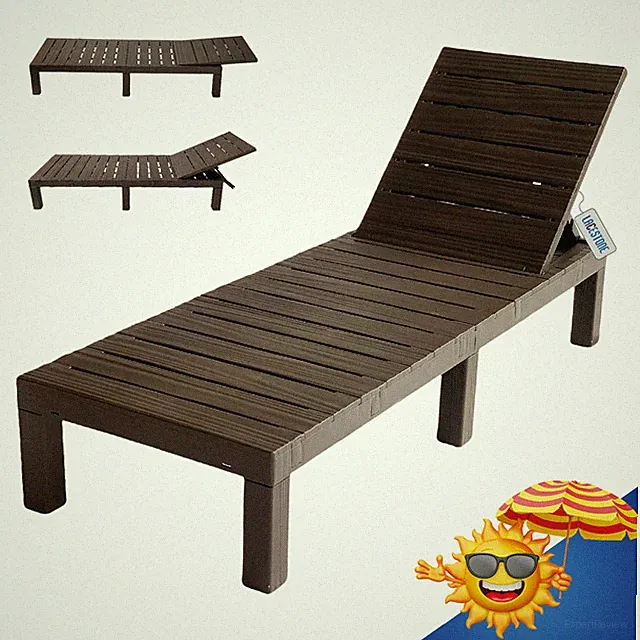 Liegestuhl Gartenliege Sonnenliege Poolliege 187x60cm Braun Lacestone®
