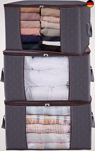 Lifewit 3 Stück 90L Große Aufbewahrungstasche Schrank Organizer Set, Faltbar K