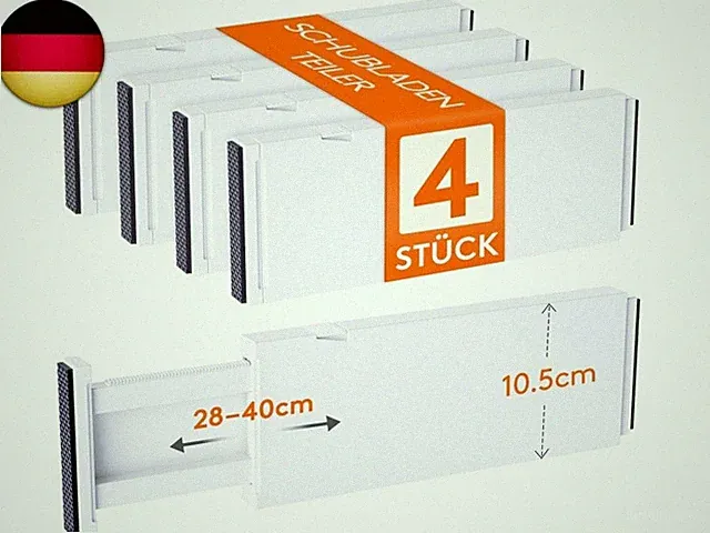 Lifewit 4 Set Schubladentrenner, Verstellbar Schubladen Trenner für Schubladen