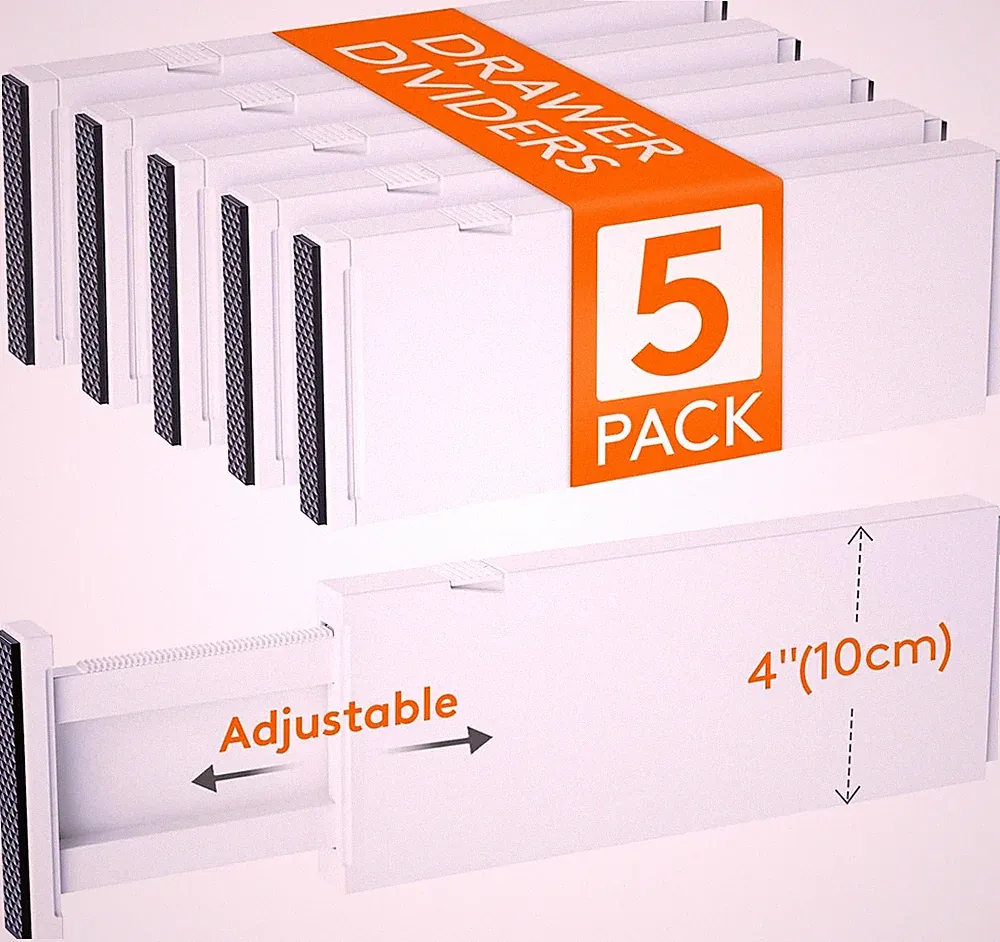 Lifewit Schubladentrenner 5 Stück Verstellbar 28–40cm We