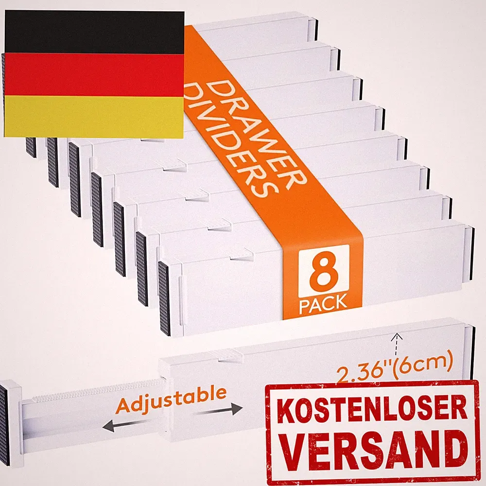 Lifewit Schubladentrenner 8er Set Verstellbar Weiß 26,5