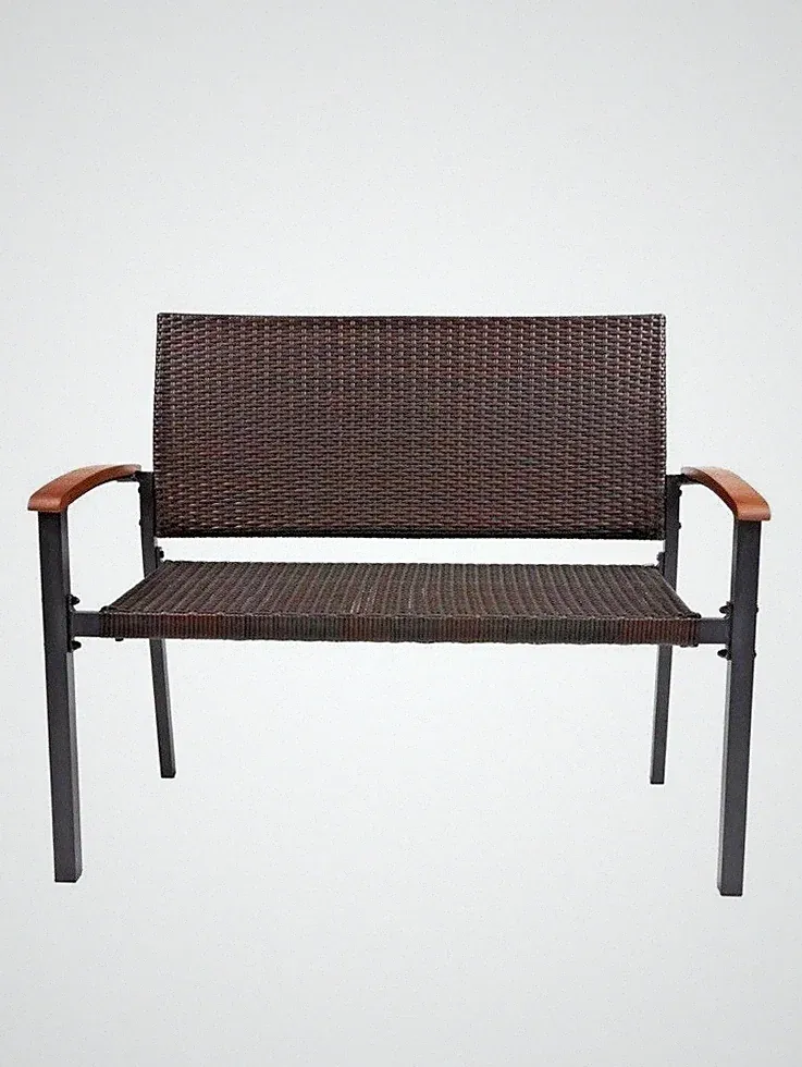 Livarno, Geflecht Sitzbank »Valencia« mit Alurahmen, 58 x 112 x 91 cm Neu OVP