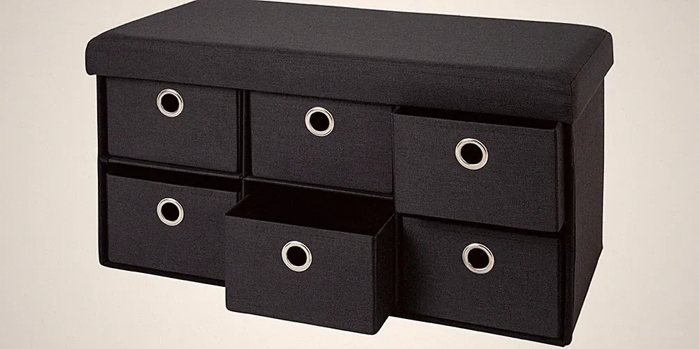 Livarno Home Sitzbank anthrazit mit 6 Fächern Sitztruhe Bank Aufbewahrungsbox