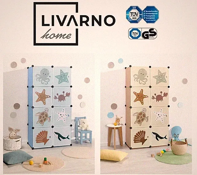 LIVARNO Kinder Steckregal für Kinderzimmer Kinderregal Blau / Beige NEU