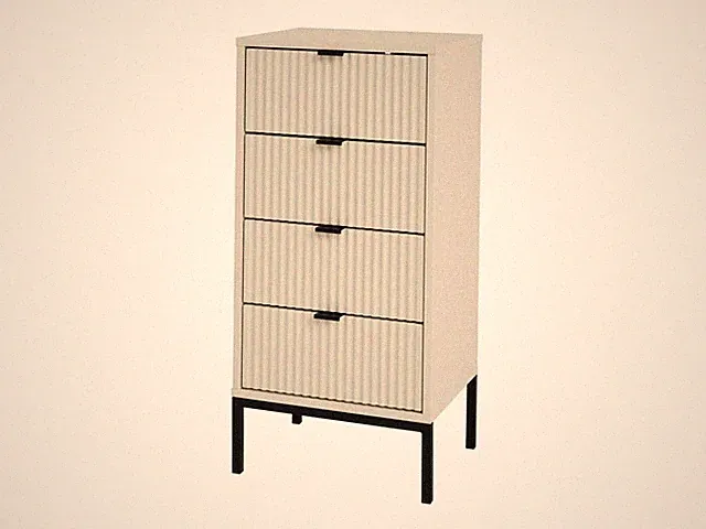 LIVARNO® Kommode, mit Lamellen-Optik, sandbeige - B-Ware Transportschaden