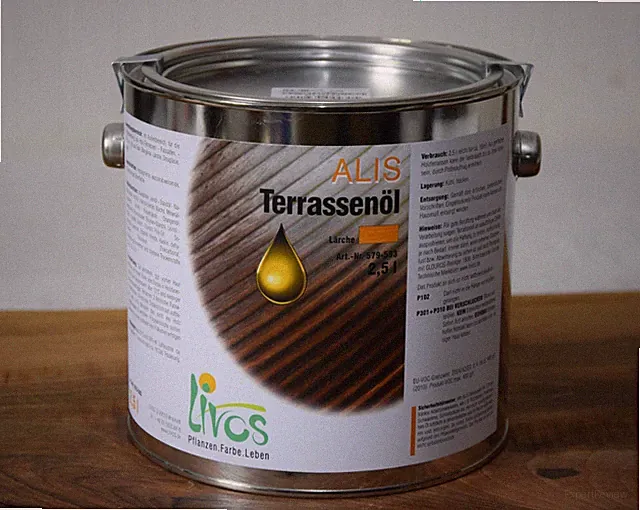 Livos Terrassenöl Alis 579 - auch für Fassaden, Gartenmöbel, Fenster- 20 Farbt.