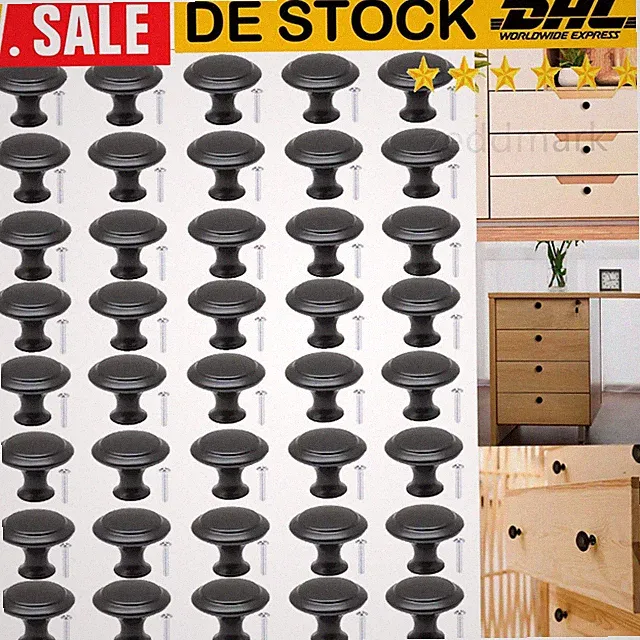 LOT Möbelknöpfe Möbelgriffe Schrankknopf Möbelknäuf Tür Knopf Schwarz Edelstahl