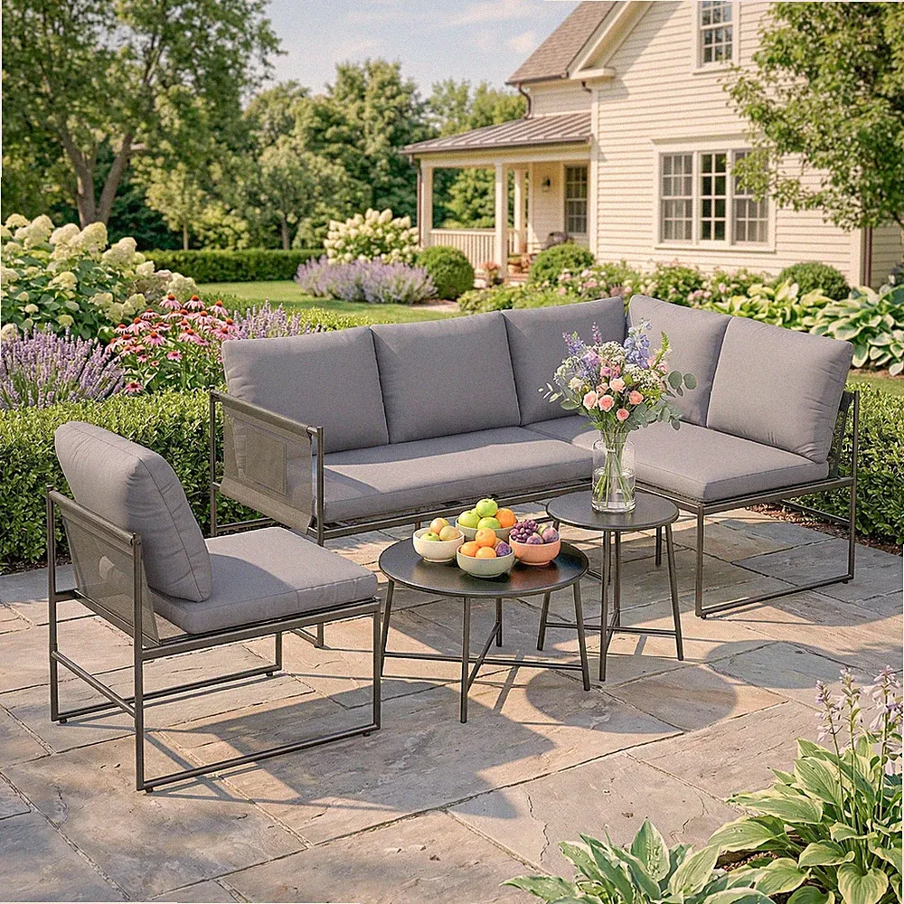 Lounge Gartenmöbel Set 4-5 Personen Gartenlounge Set mit 2 Sitzer Refurbished