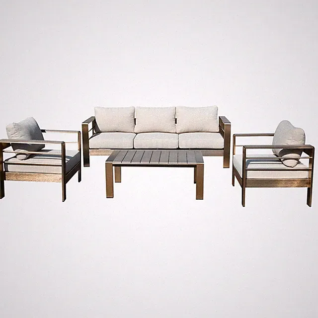 Lounge Set Aluminium Gartenmöbel Sitzgruppe Terrasse Tisch Bank Stuhl Outdoor