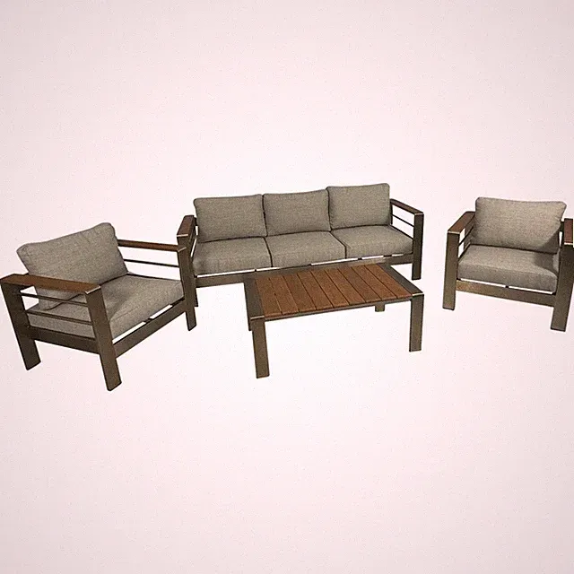 Lounge Set Aluminium Outdoor Gartenmöbel Sitzgruppe Terrasse Tisch Bank Stuhl