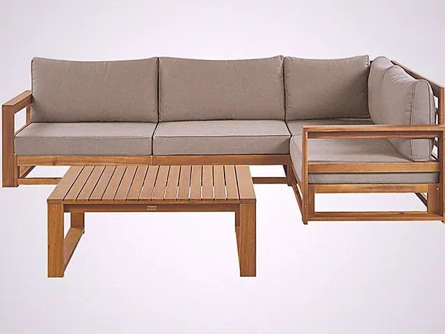 Lounge Set linksseitig zertifiziertes Akazienholz heller Holzfarbton Timor II
