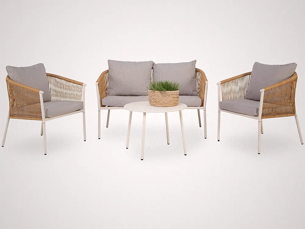 Lounge-Set RISA bunt Gartenset Loungemöbel Gartenmöbel