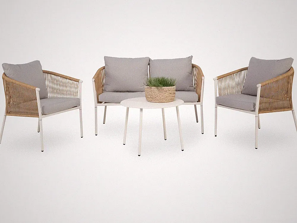 Lounge-Set RISA bunt Gartenset Loungemöbel Gartenmöbel