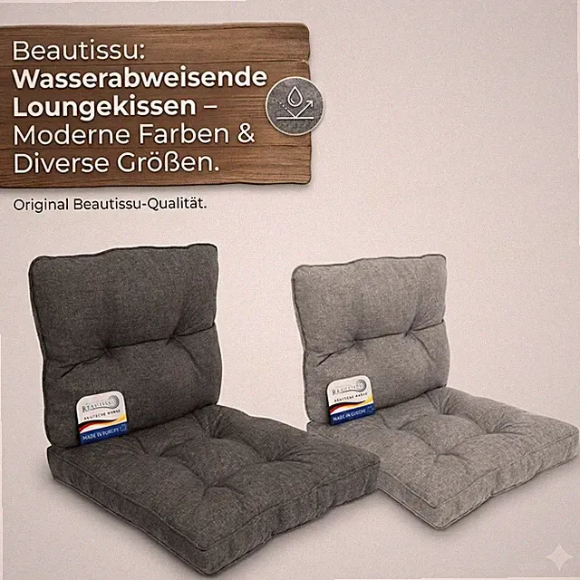 Lounge Set Sitzkissen Rückenkissen Loungekissen Outdoor wasserabweisend Auflage