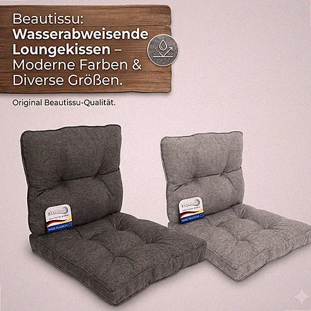 Lounge Sitzkissen Rückenkissen Set Loungekissen Outdoor wasserabweisend Auflage