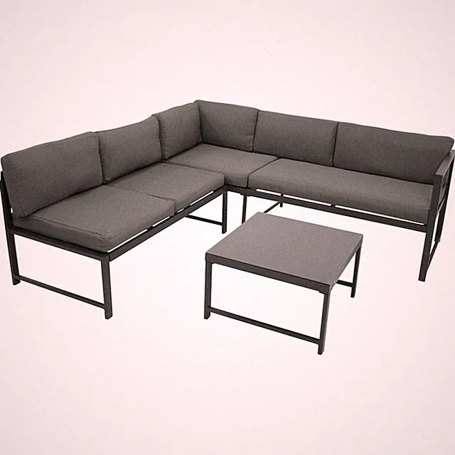 Loungeset Lounge Ecklounge MONTANA mit Liegefunktion, Aluminium wetterfest grau
