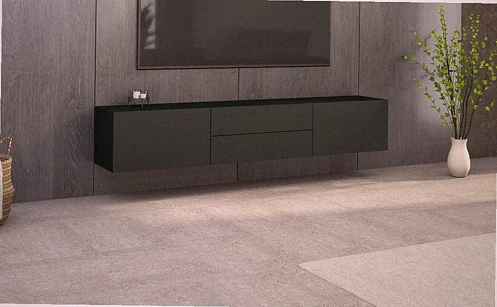 Lowboard 200cm 2 Schubkästen Sideboard Kommode Anrichte TVSchrank Schwarz SOPHIA