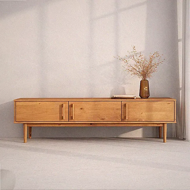 Lowboard mit 3 Türen Sideboard aus Massivholz Wohnzimmermöbel