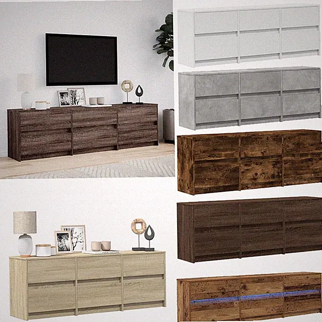 Lowboard TV Board TV Schrank Fernsehschrank Fernsehtisch Holz Schrank mit LED