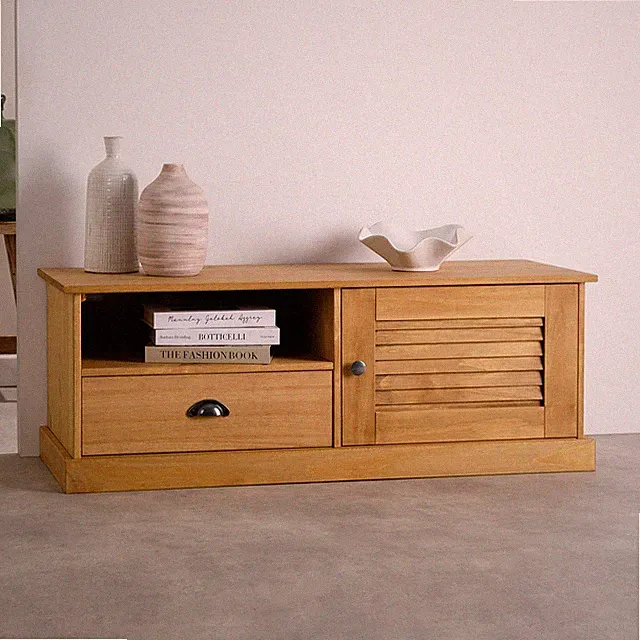 Lowboard TV-Lowboard aus Holz Fernsehschrank Sideboard Wohnzimmermöbel natur