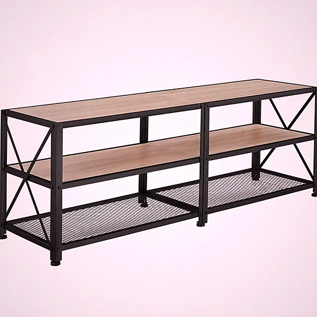 Lowboard TV-Schrank Industrial Style Industrial Holz hell, Eiche Sonoma B-Ware