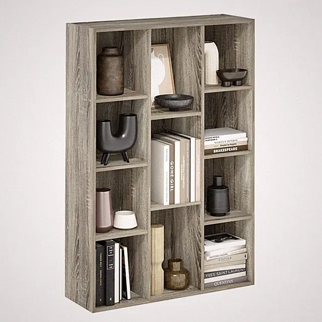 Luder 11Cube WendeBücherregal mit offenem Regal, Französische Eiche