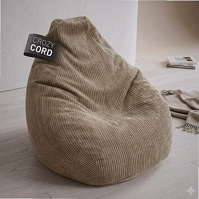 LUMALAND GIANT Cord Sitzsack Grau 400 L Gemütlich Wohnzimmer NEU