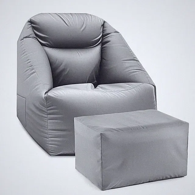 LUMALAND Sitzsack Set AIR RELAX Beanbag Sessel aufblasbar + Pouf Sitz Hocker