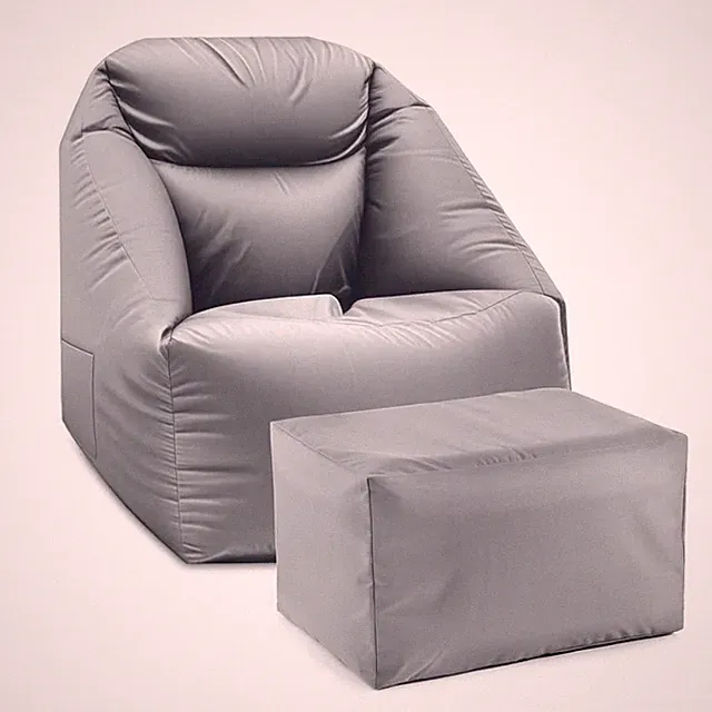 LUMALAND Sitzsack Set AIR RELAX Beanbag Sessel aufblasbar + Pouf Sitz Hocker