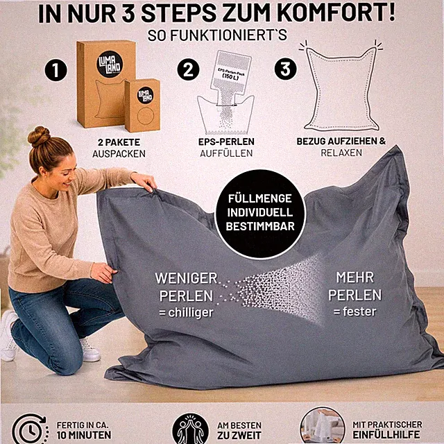 LUMALAND Sitzsack XXL Tropical, Sessel Wohnzimmer & robustes Sitzkissen Outdoor