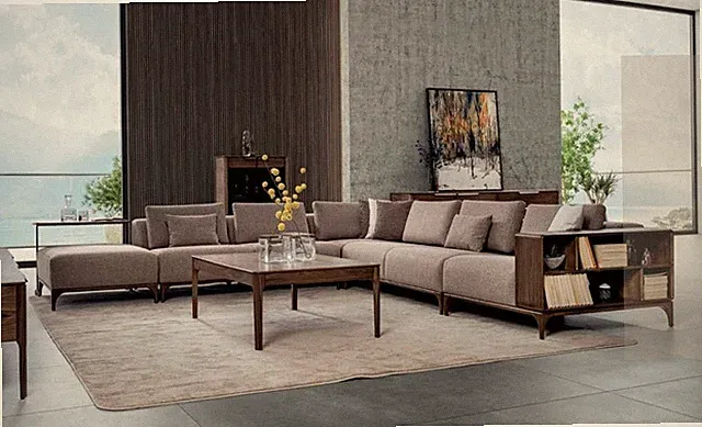 Luxus 2tlg Wohnzimmer Set Ecksofa L-form mit Couchtisch Modernes Design