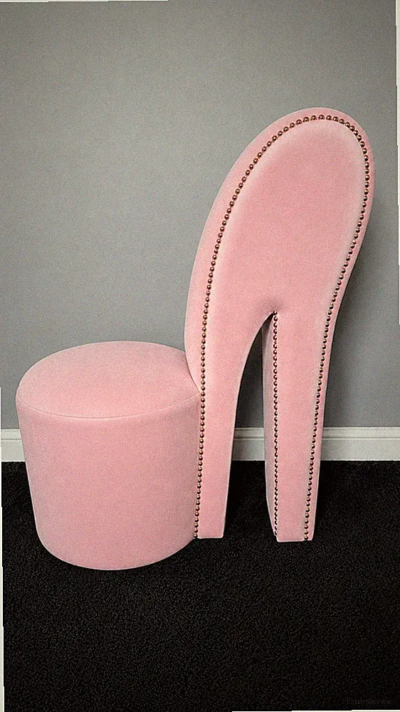 Luxus Baby Rosa Plüsch Stiletto High Heel Stuhl 💕 | Glam Y2K Prinzessin Statement