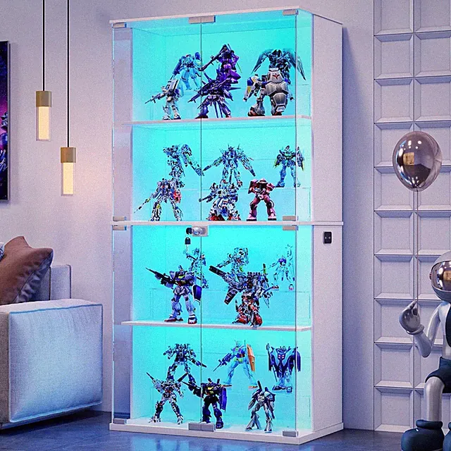 Lvifur Vitrine Mit LED Beleuchtung Und Glastüren Für Sammlerstücke,Wein,35×70×16